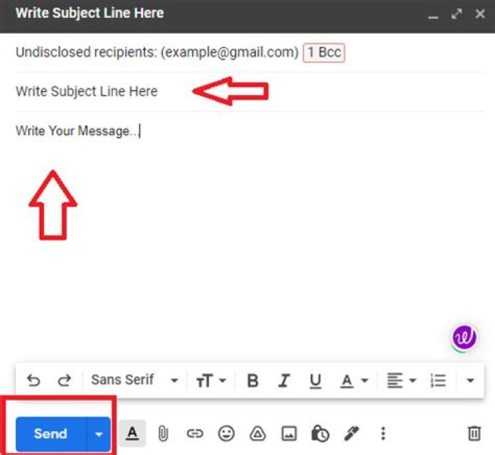 How do I send a message to a group in Gmail?