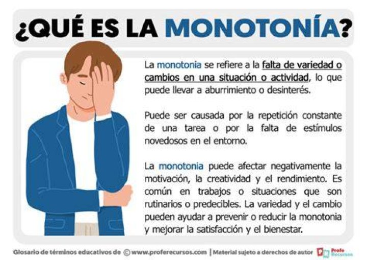 ¿Qué es monotonía y ejemplos?