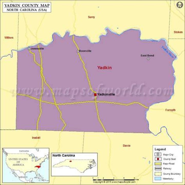 What city is in Yadkin County NC?