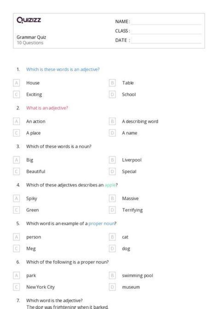 What is a grammar quiz?