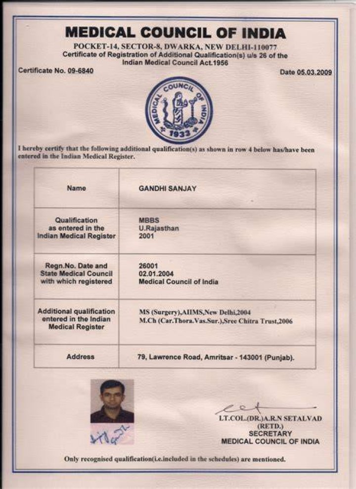 What is Indian Medical Register Certificate?