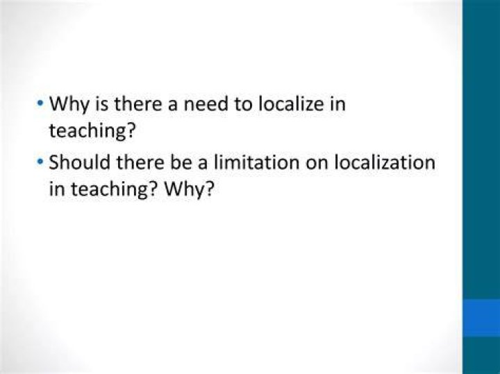 What is localization in teaching?