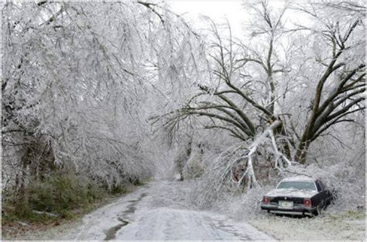 When was the ice storm in Oklahoma?